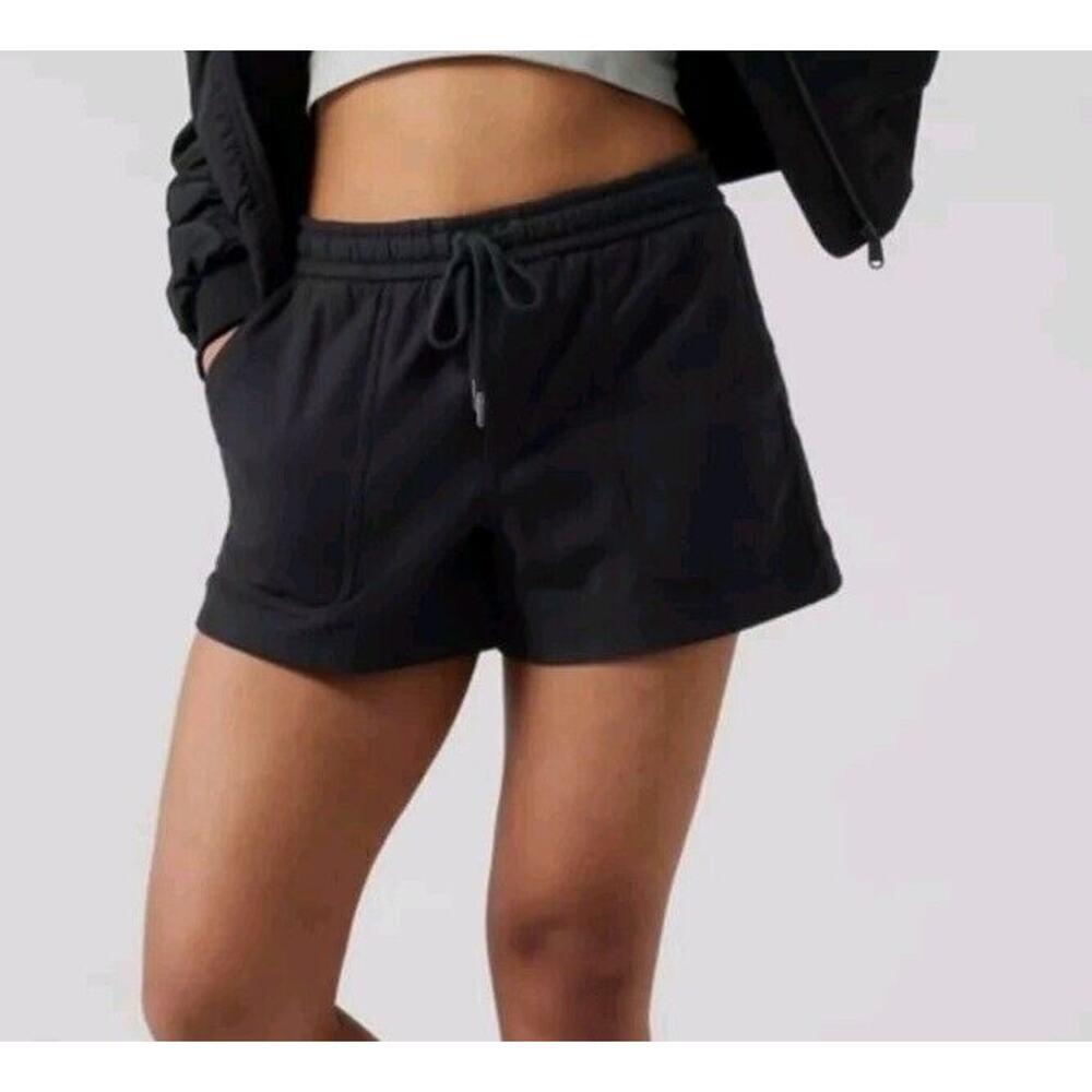 Athleta‎ Womens 14 Farrallon Shorts Black Pockets Cotton Athletic